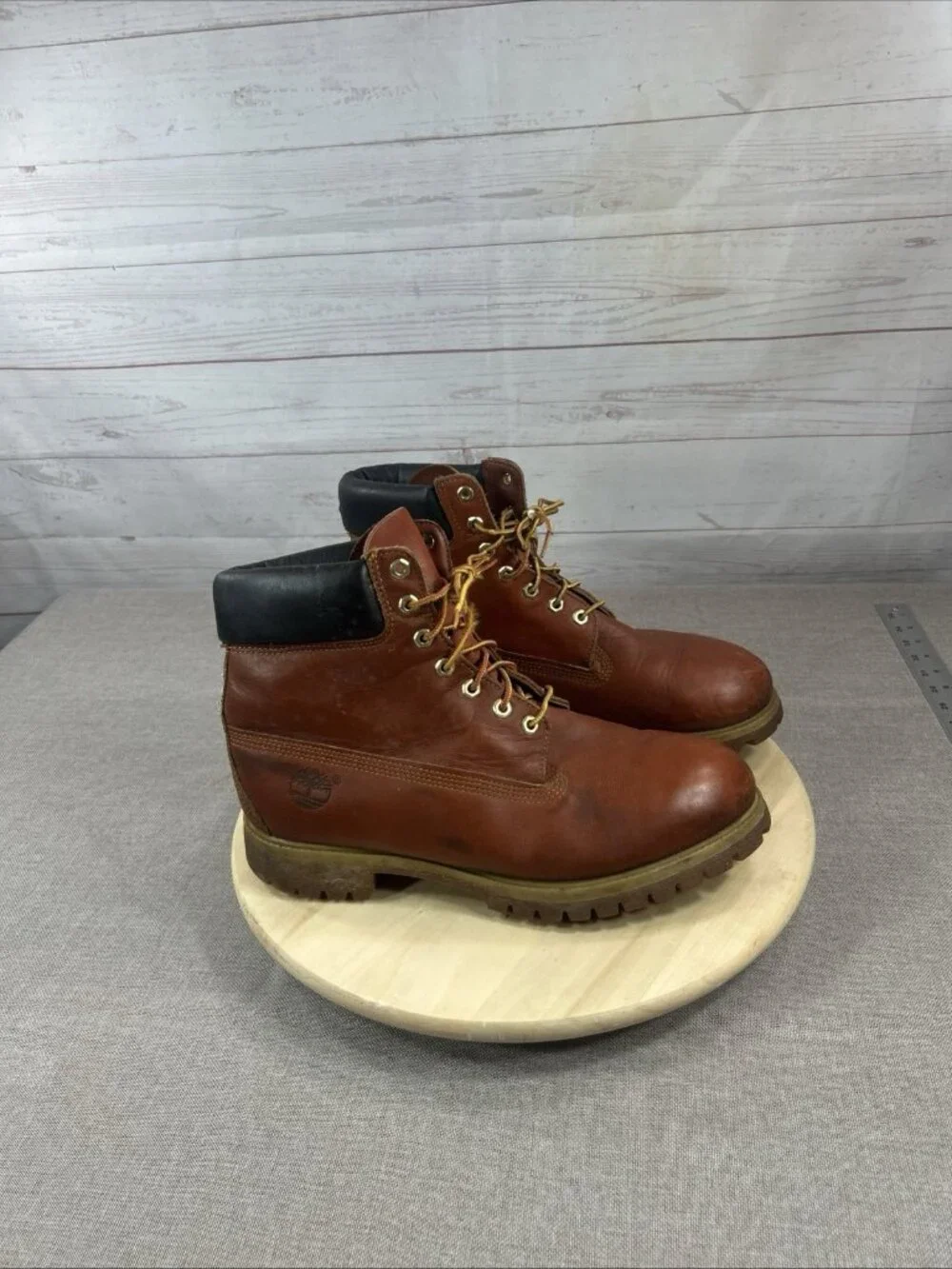 Timberland Premium Waterproof Boots Brown Leather Men’s Size 12 M Lace up USA